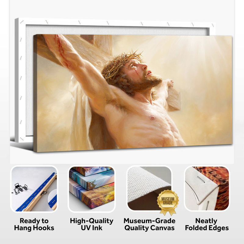 Large Dahle - Lord Jesus, reproduction d'art sur toile pour salon, art mural chrétien avec une atmosphère fidèle, reproduction sur toile tendue