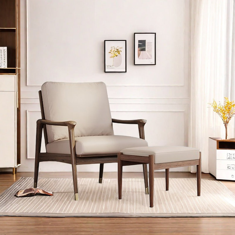 Chaise confortable en similicuir, Similicuir kaki