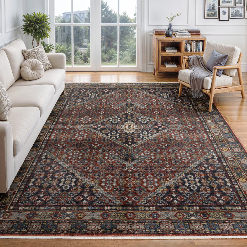 Caia Vintage Medallion Red/ Multi Area Rug, Rectangle 7'10" x 11'2"