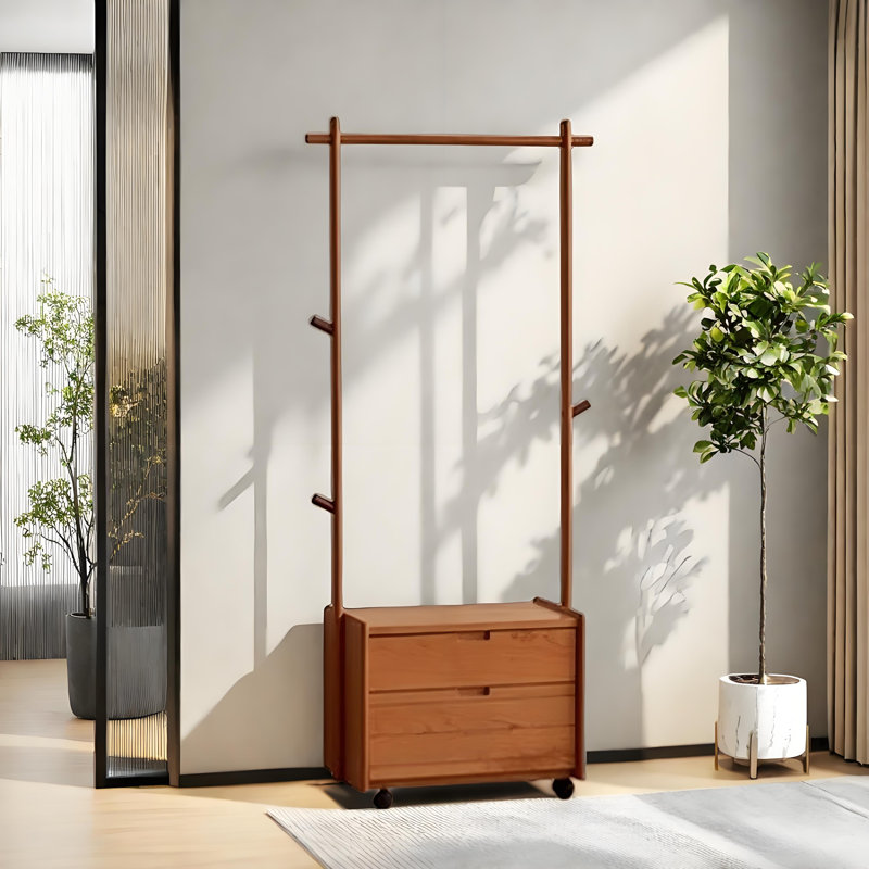 Solid Wood Coat Rack Mortise Tenon Storage
