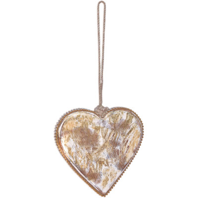 Gold Heart Ornament - Set of 4