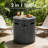  22 Inch 50000 Btu Outdoor Propane Fire Pit Column, Black Round Metal Fire Pit Table With Fire Glass, Lid & Rain Cover For Patio