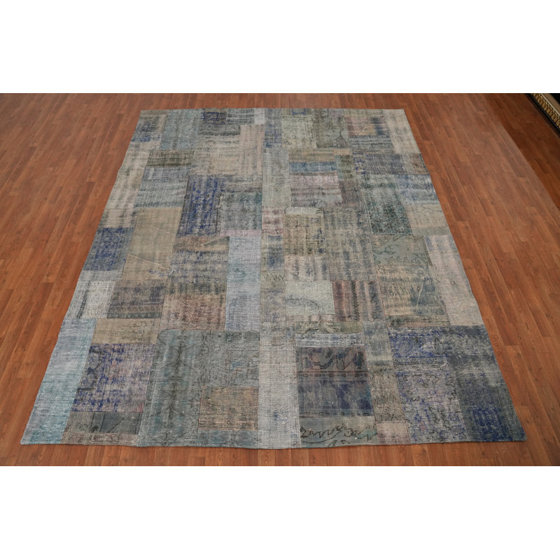 Distressed Geometric Patchwork Area Rug 8x10