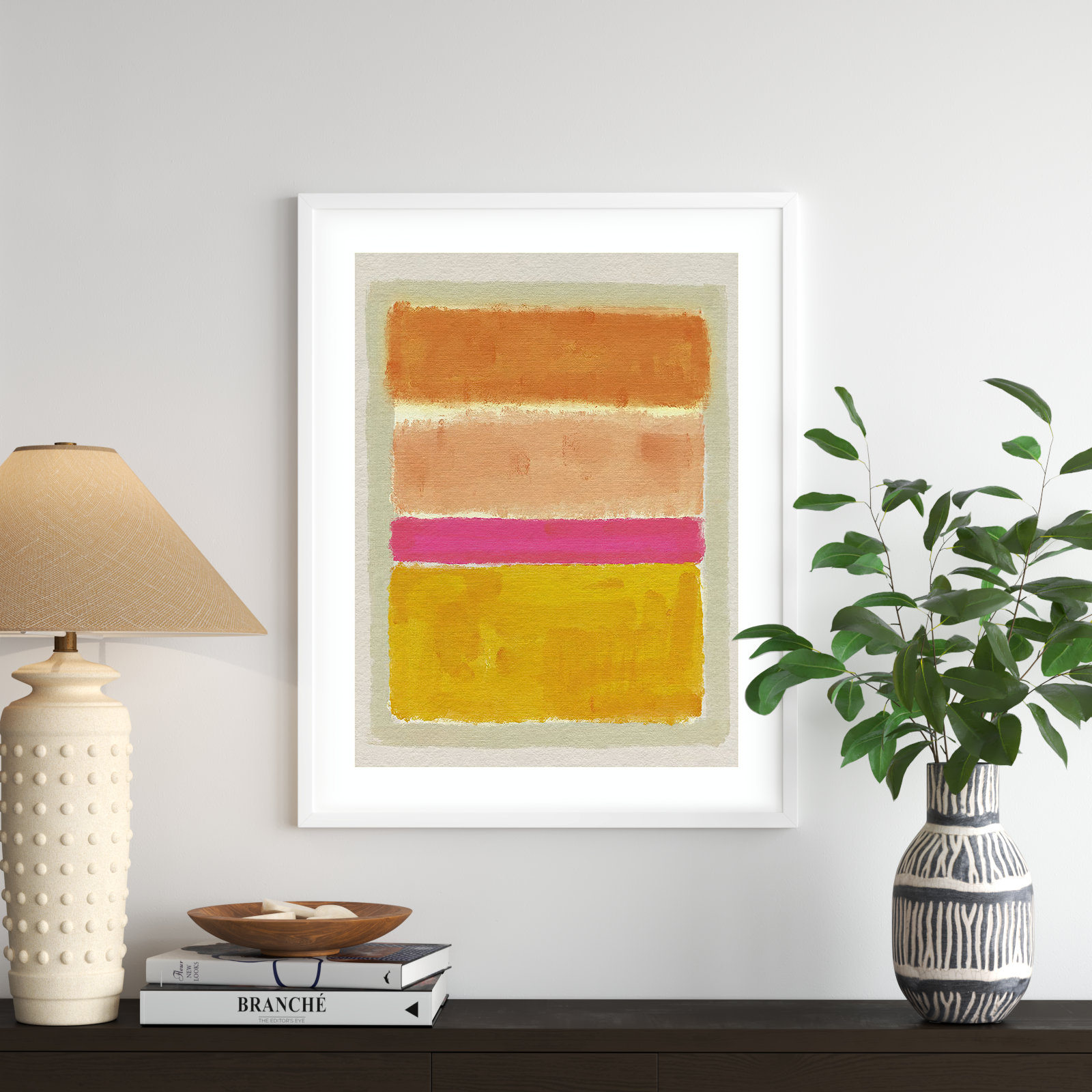Rothko Inspired Tonescape by Victoria Barnes, White, 21" H x 17" W x 1" D