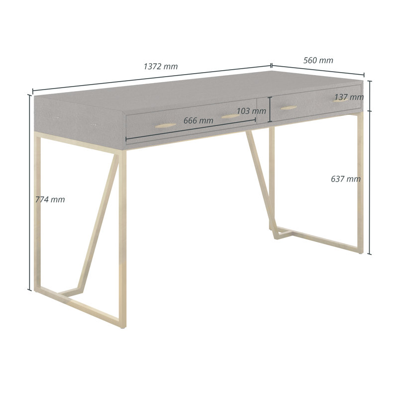 Bedie Metal Base Writing Desk