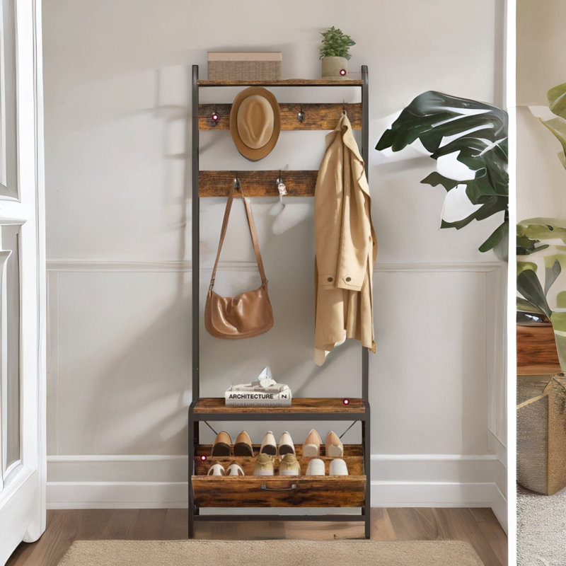 Berdan Hall Tree 65cm Wide with Bench and Shoe Storage