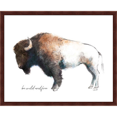 Wild Wild Bison Colorful Brown par Avery Tillmon - peinture encadrée