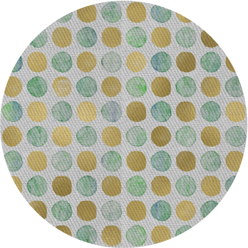 Polka Dots Indoor Rug, Round 7'