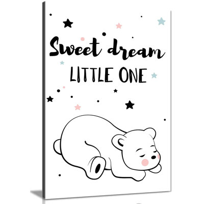 Cute Bear Sweet Dreams - Wrapped Canvas Print