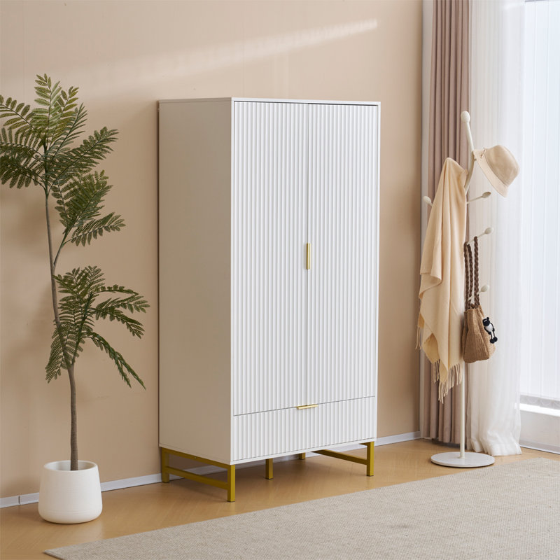 Majzara 2 Door Manufactured Wood Wardrobe, White