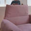 Causeuse-coussin modulaire en tissu rose-1336753877