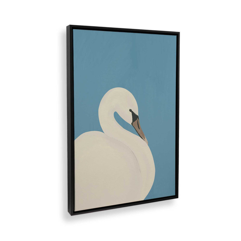 «White Swan 3» par Thingdesign, reproduction d'art, H 48 po x l 36 po, Noir, Impression encadrée sans passe-partout