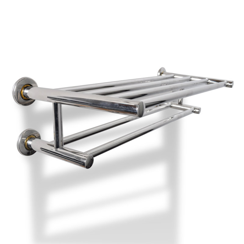 Metal Floating Shelf with Towel Bar
