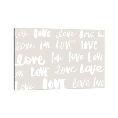 «Love, Love, Love», reproduction d'art textuel sur toile tendue