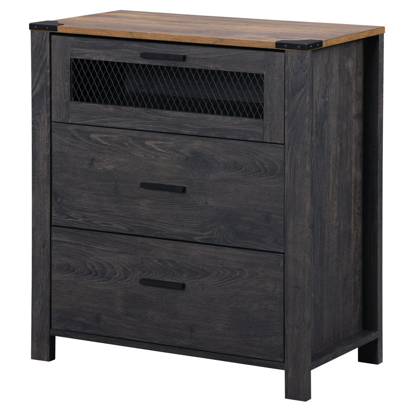 Vita 27.5'' W 3 - Drawer Dresser, Black