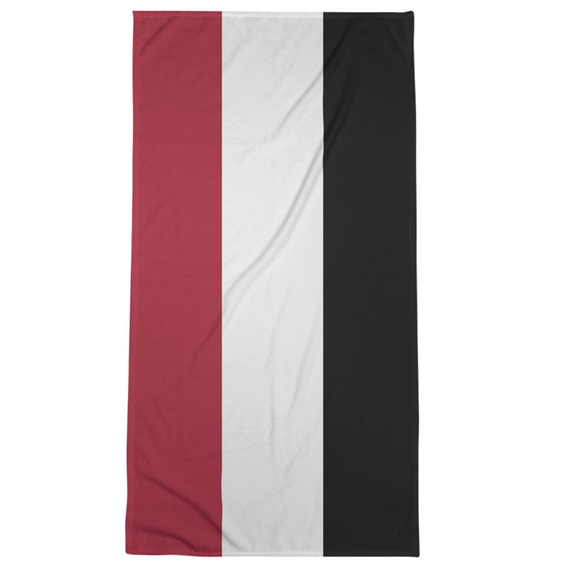 Cotton Blend Beach Towel, Light Red/Ivory/Black