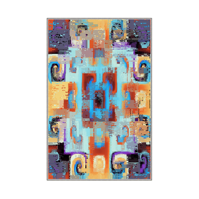 Tapis 100% polyester de qualité supérieure, imprimé en 3D, 4 po x 6 pi, hauteur de poils de 0,04 po | Antibactérien, points antidérapants en PVC, lavable à la machine | Idéal pour le salon, la chambre à coucher et la salle de jeux, design élégant et durable