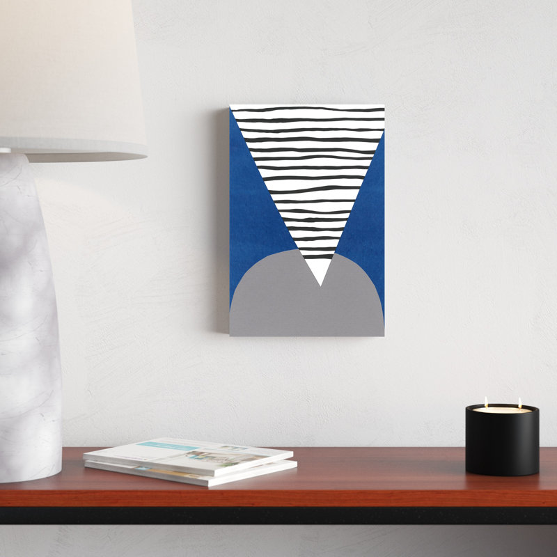 "Memphis in Blue IV" par Renée W. Stramel, reproduction d'art sur toile, H 12 po x l 8 po, Toile tendue