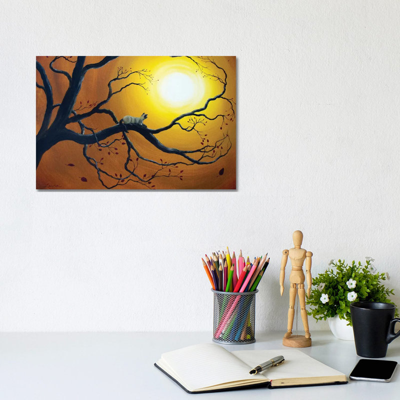 Siamese Cat In Golden Splendor by Laura Iverson - Wrapped Canvas Print, 20.32 cm H x 30.48 cm W