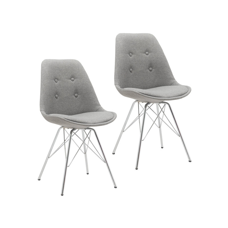 Chaise d'appoint rembourrée en tissu Dunkerton, Gris