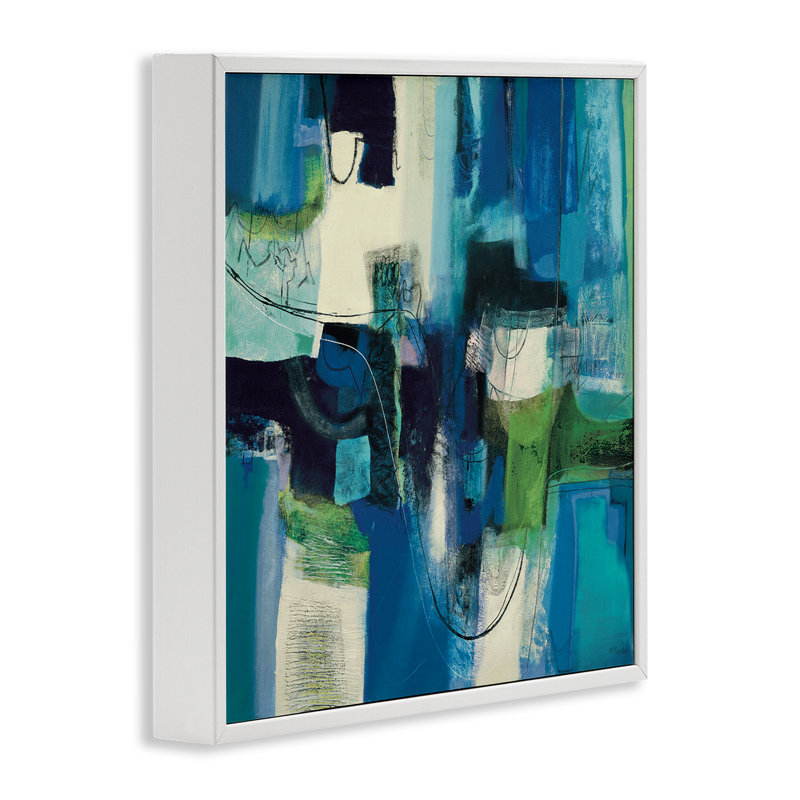 Abstract Essenza Composition Framed Giclee, design by Maurizio Piovan, 17" H x 17" W, Coastal White Framed Giclee