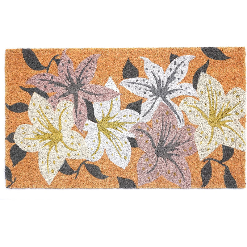 Paillasson 17 po x 29 po brun et mauve
