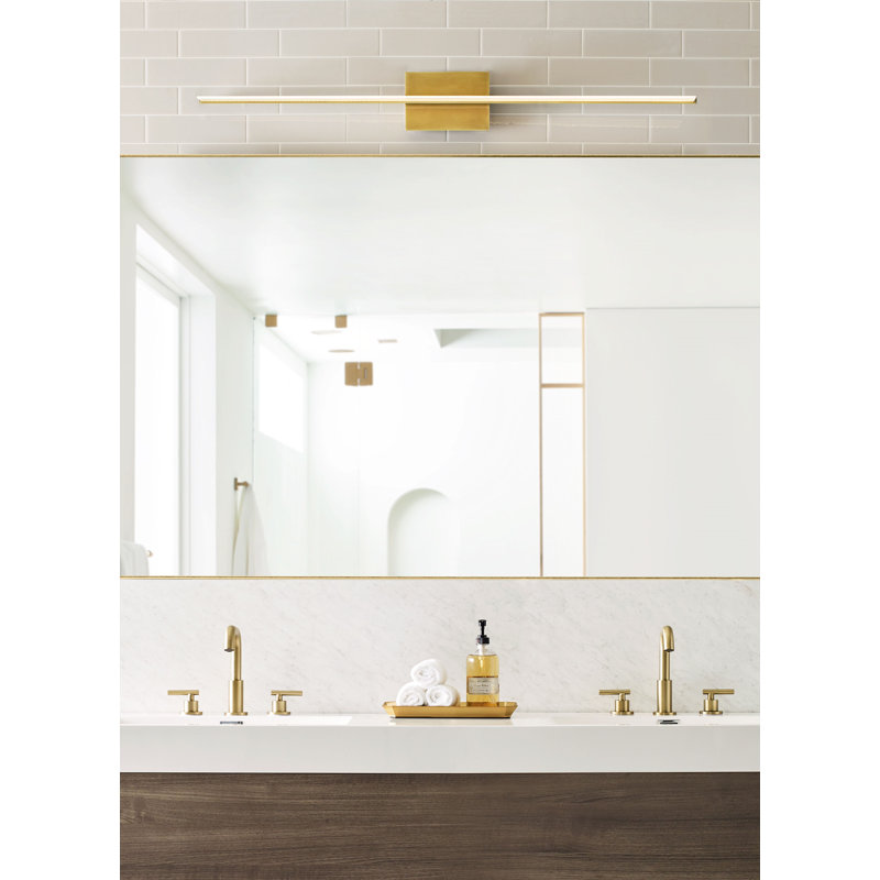Span 1 - Light LED Bath Bar, Plated Brass, 3000