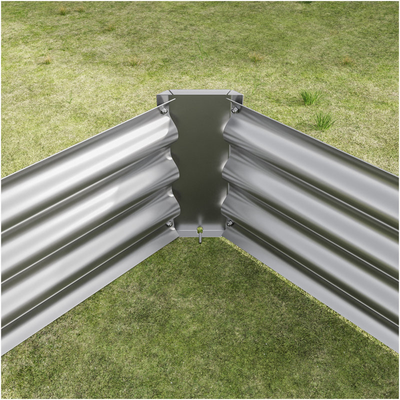 Raised Garden Bed Kit - Metal Raised Bed Garden 7.6X3.7X0.98Ft For Flower Planters, Vegetables Herb Silver