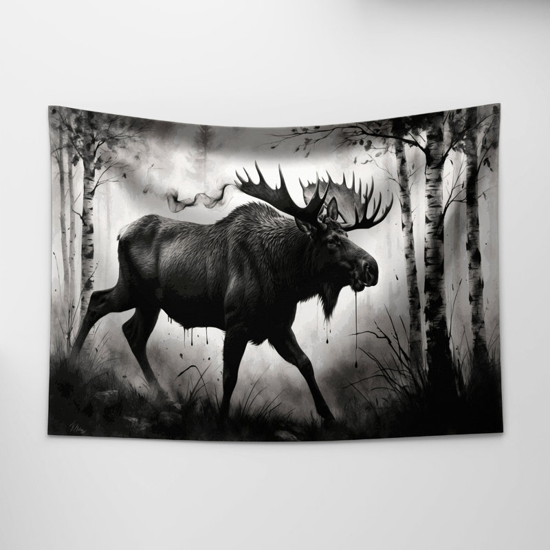 Tapisserie murale «Wildlife Moose», 88 po x 104 po