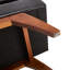 Repose-pieds confortable avec rangement moelleux et pieds en bois massif