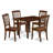 5 Piece Dining Set Includes a Rectangle Dining Room Table with Dropleaf and 4 Kitchen Chairs, 30x48 Inch, Mahogany-38685880-38685883-38685882
