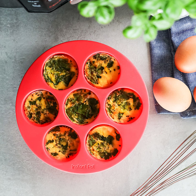 Moule à œufs en silicone avec couvercle Instant Pot - rouge