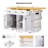 53Inch Kitchen Island Cart With Internal Storage, Power Outlet, Drop Leaf, 5, White 50 W Supply, 5 Wheels,-456165537