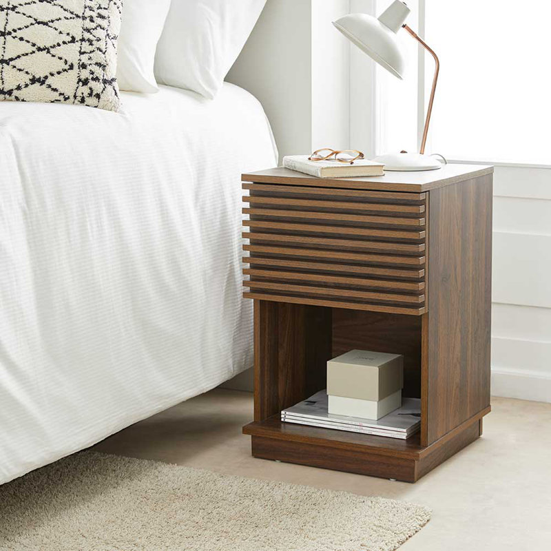 Ashcom Block End Table, Brown