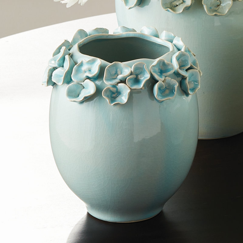Petite Fleur Handmade Clay Table Vase, 7.75"