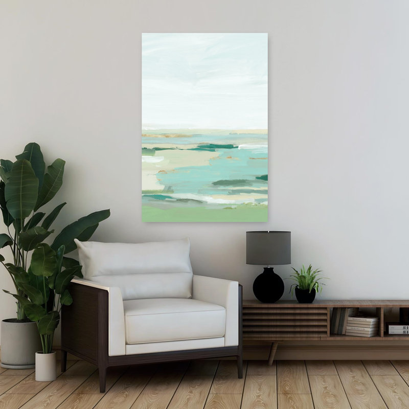 «Gentle Tides On Tranquil Shores I», art mural côtier, H 36 po x l 24 po