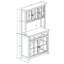 Armoire de rangement pour garde-manger 71 po avec comptoir de four à micro-ondes 71 po, armoire à bahut autoportante avec 3 tablettes réglables, 5 portes en verre et 1 grand tiroir - blanc