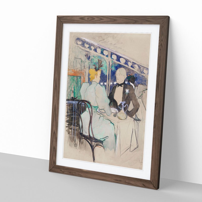 Fashionable People by Henri de Toulouse-Lautrec - Picture Frame Painting, 65cm H x 48cm W x 2cm D, Walnut