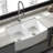 Fireclay Kitchen Sink with Curved Apron - Double Bowl