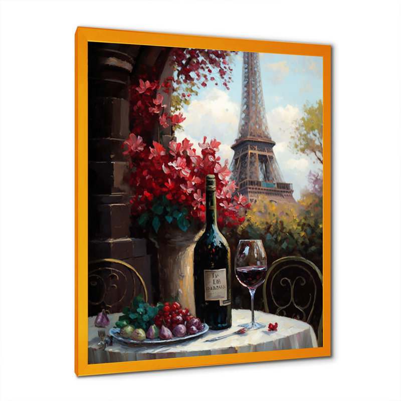 «Savouring Red Wine» par la Tour Eiffel Paris II, reproduction sur toile, H 32 po x l 24 po x P 1 po