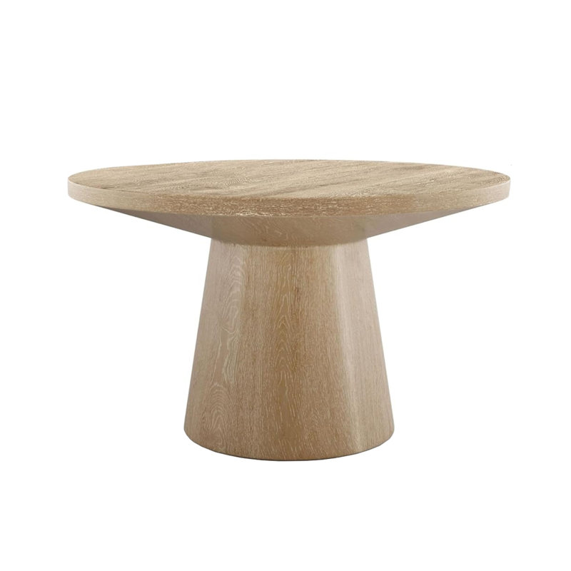 Table basse ronde avec base piédestal , Brun