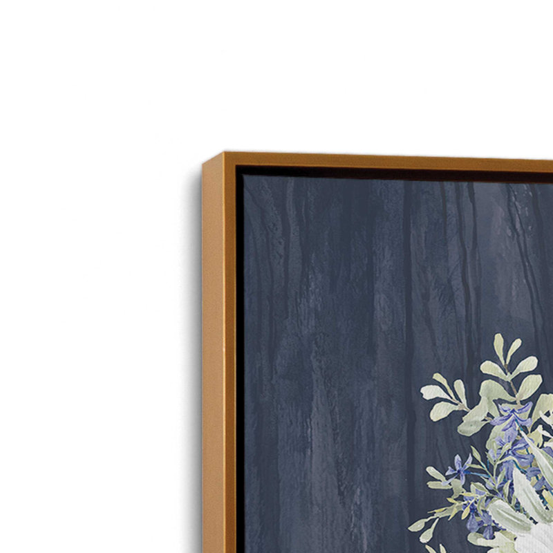 «Touch of Blue» par Cindy Jacobs, reproduction d'art, L 40 x H 30, Or, Framed Canvas