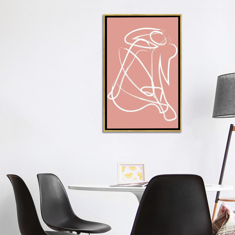 « Silhouette rose » par Mambo art studio-impression, Pas de tapis, Toile encadrée d'or, H 40 po x l 26 po x P 1,5 po