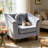 Jeliana 31 Wide Lint Sofa Chair Upholstered Single Sofa Chair with Rivet Decor Rolling Armrests-274424120