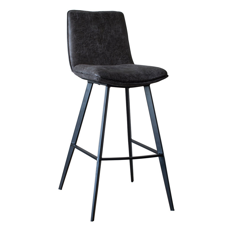 Catanzaro Upholstered Counter Stool with Metal Frame, Grey