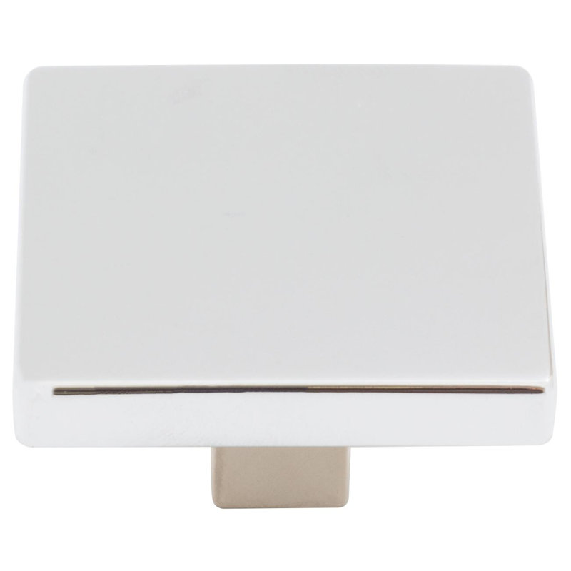 Polished Chrome Square Cabinet Knob with Mounting Hardware