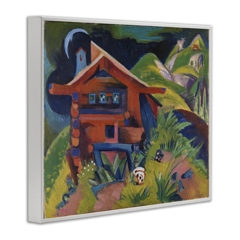 Kirchner Landscape Cabin, estampe numérique encadrée par one1000paintings, Estampe numérique encadrée blanc bord de mer