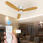 Ventilateur de plafond 52 po avec pales en bois et télécommande, ventilateur de plafond intérieur / extérieur sans lumière, ventilateur de moteur réversible-1449726546
