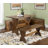 Bernj 3-Piece Solid Wood Trestle Corner Nook Set
