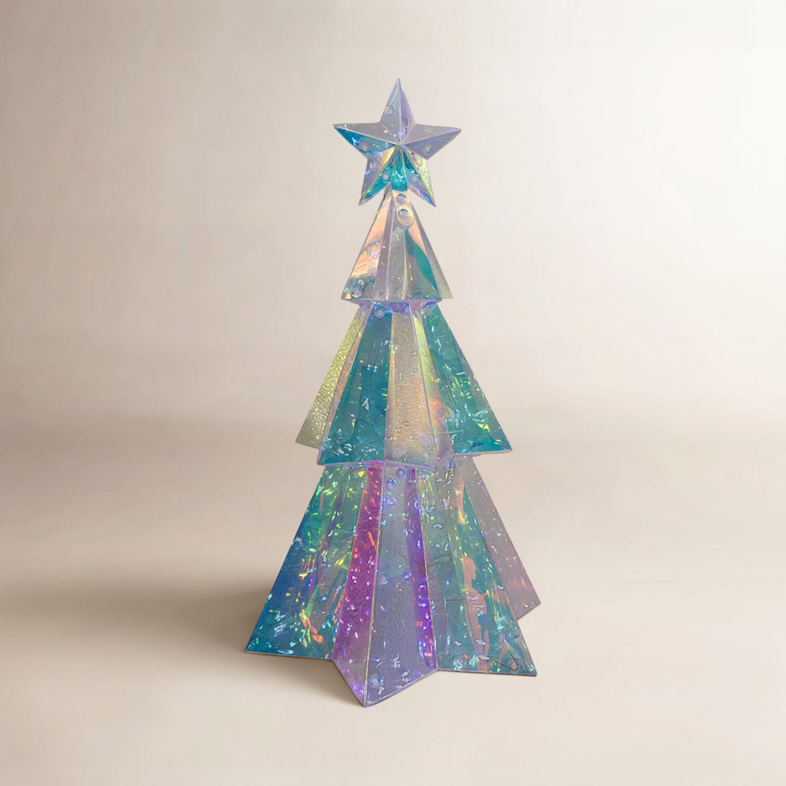 Pre-Lit Iridescent Tabletop Tree